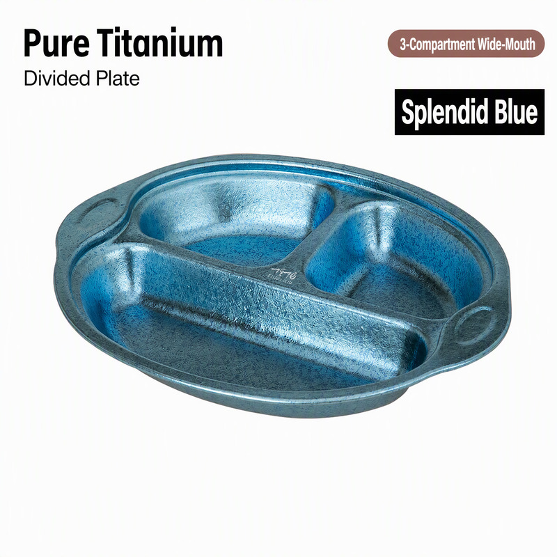 Titanium Divided Plates 3-Compartment Camp Mess Tray